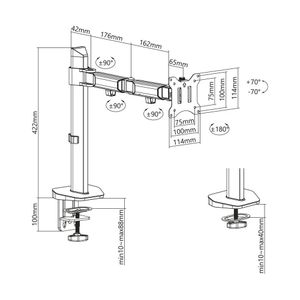 ACT Monitorarm office, 1 scherm, zilver