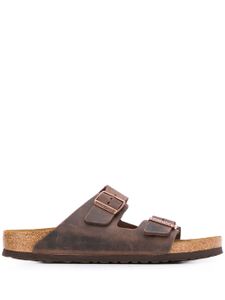 Birkenstock sandales en cuir Arizona à brides - Marron