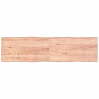 Tafelblad natuurlijke rand 220x60x4 cm eikenhout lichtbruin