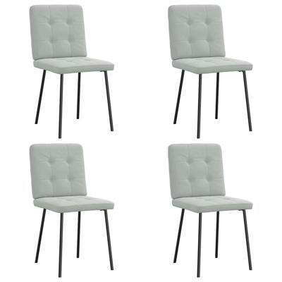 Eetkamerstoelen 4 st fluweel lichtgrijs