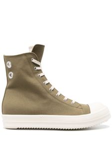 Rick Owens DRKSHDW baskets montantes en toiles à détails d'oeillets - Vert