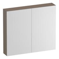 Brauer Impress Deluxe Spiegelkast - 80 cm - met interne en externe Verlichting - 2 Dubbelzijdige Spiegeldeuren - Mat Mokka