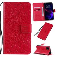 Gedrukt afdrukken zonnebloem patroon horizontale Flip PU lederen case voor iPhone 11 met houder & kaartsleuven & portemonnee & Lanyard