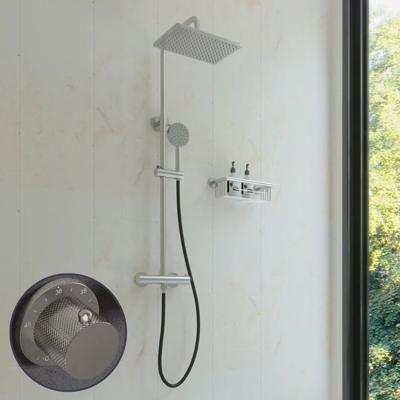 Regendouche set SaniClear Vision Curved | Opbouw | 20x30 cm | Mengkraan | Incl.Handdoucheset | RVS