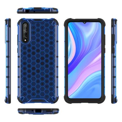 Voor Huawei Enjoy10S shock proof honingraat PC + TPU case (blauw)