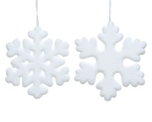 2 stuks! Sneeuwvlok foam fiber wit - Decoris