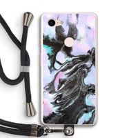 Pastel zwart: Pixel 3 XL Transparant Hoesje met koord