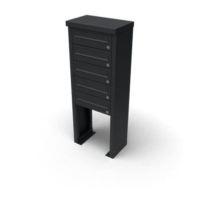 Multibox brievenbus 1 breed 5 hoog zwart - Geroba