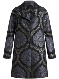 ETRO manteau en jacquard à simple boutonnage - Noir