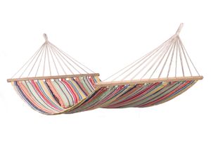 'Minorca' Spreaderbar Eénpersoons Hangmat - 120 kg - Veelkleurig - Spreidstang - 123 Hammock