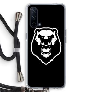 Angry Bear (black): OnePlus Nord CE 5G Transparant Hoesje met koord