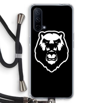 Angry Bear (black): OnePlus Nord CE 5G Transparant Hoesje met koord