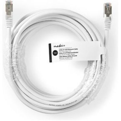 CAT6a-Kabel | SF/UTP | RJ45 Male | RJ45 Male | 7.50 m | Rond | PVC | Wit | Label