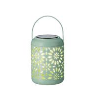 Lumineo solar lantaarn - mintgroen - ijzer - 17 cm - Met hengsel - Tuinverlichting Lumineo solar lantaarn - mintgroen - ijzer - 17 cm - Met hengsel - Tuinverlichting