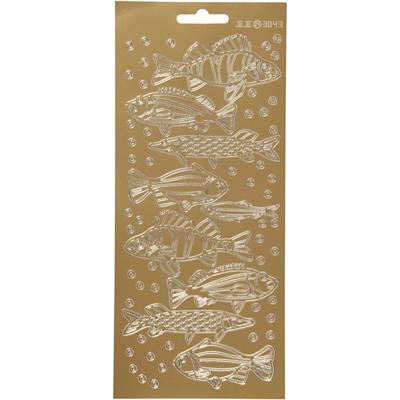 Creativ Company Stickers, vissen, vel 10x23 cm, goud, 1 vel
