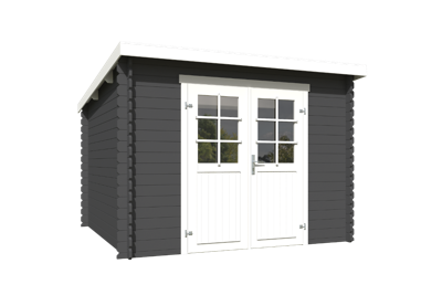 Blokhut Nadia 275x275 Carbon Grey-Wit - Outdoor life