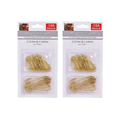 Kerstbalhaakjes / kerstboomhaakjes goud 300x stuks