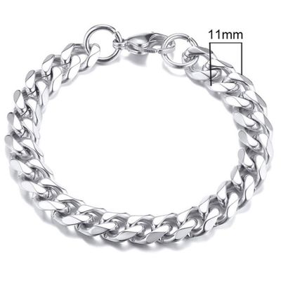 Stalen heren armband LGT JWLS Gourmet schakel Zilverkleurig 11mm-23cm