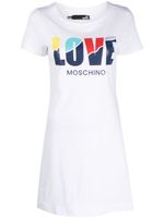 Love Moschino robe à logo imprimé - Blanc - thumbnail