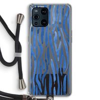 Blauwe nerven: Oppo Find X3 Pro Transparant Hoesje met koord