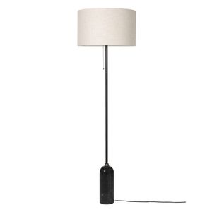 Gubi Gravity Vloerlamp Zwart Marmer - Canvas Kap