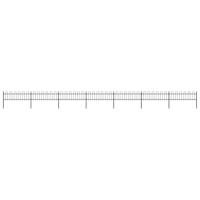 Tuinhek met ronde bovenkant 11,9x0,6 m staal zwart