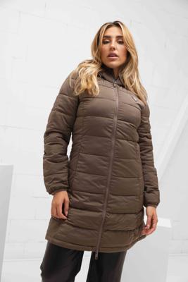 Guess New Aleta Long Puffer Jas Dames Bruin - Maat M - Kleur: Bruin | Soccerfanshop