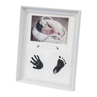 Bureau opknoping foto frame PVC baby voet hand print inkt pad slaapkamer muur verjaardag Foto's albums (wit)