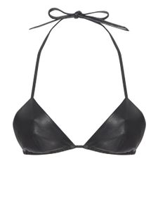 RTA bralette à bonnets triangles en cuir - Noir