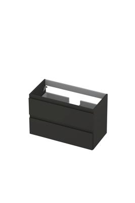 Onderkast INK 2 laden greeploos gelakt 80 cm x 40 cm x 52 cm Mat antraciet 1241011