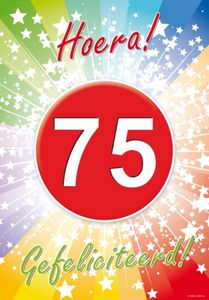 75 jarige gefeliciteerd poster