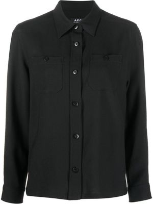 A.P.C. chemise Chloé à manches longues - Noir