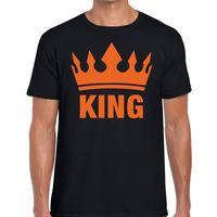 Zwart King en kroon t-shirt voor heren - thumbnail