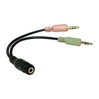 LogiLink CA0020 audio kabel 0,15 m 3.5mm 2 x 3.5mm Zwart - thumbnail