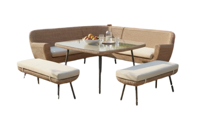 Jonah corner dining set 5pcs yellow steel/natural wicker Eurofar - Eurofar