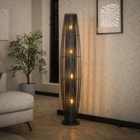 LifestyleFurn Vloerlamp 'Roxann' 4-lamps, kleur Charcoal