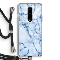 Blauw marmer: OnePlus 8 Transparant Hoesje met koord