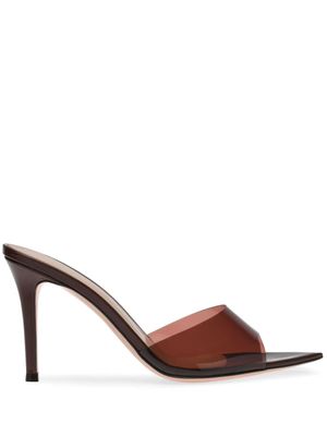 Gianvito Rossi sandales Elle 85 mm à bout pointu - Marron