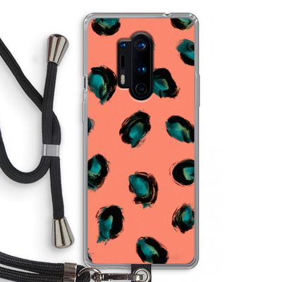 Pink Cheetah: OnePlus 8 Pro Transparant Hoesje met koord