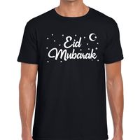 Suikerfeest Eid Mubarak t-shirt zwart heren - thumbnail