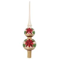 Krebs piek met kerstster - goudkleurig - glas - 30 cm - kerstversiering - kerstboomversiering
