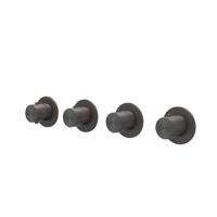 Afbouwdeel IVY Concord Inbouwthermostaat 3 Stopkranen Symmetry Met Ronde Rozetten RVS316 Geborsteld Carbon Black PVD IVY