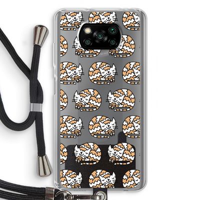 Slapende poes: Xiaomi Poco X3 Pro Transparant Hoesje met koord