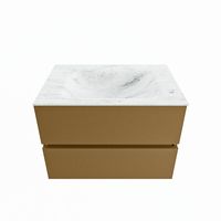 MONDIAZ VICA-DLUX 70cm badmeubel onderkast Oro 2 lades. Inbouw wastafel CLOUD midden zonder kraangat, kleur Opalo. - thumbnail
