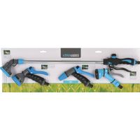 Pro Garden Tuinslang water geven sproeikoppen set - zwart/blauw - 4 soorten - kunststof - Broeskoppen - thumbnail