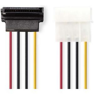 Interne Voedingskabel | Molex Male - SATA 7-Pins Female 90° Gehoekt | 0,15 m | Diverse