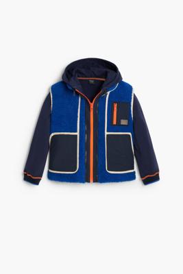 Afneembare jas met schapenvacht - BLUE - 13/14