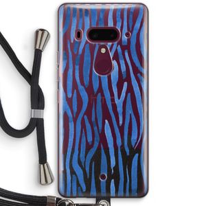 Blauwe nerven: HTC U12+ Transparant Hoesje met koord
