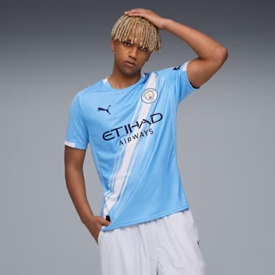 Manchester City Thuis Shirt Senior 2025/2026 - Maat M - Kleur: WitBlauw | Soccerfanshop