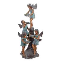 A BRONZE FOUNTAIN WITH FOUR ANGELS